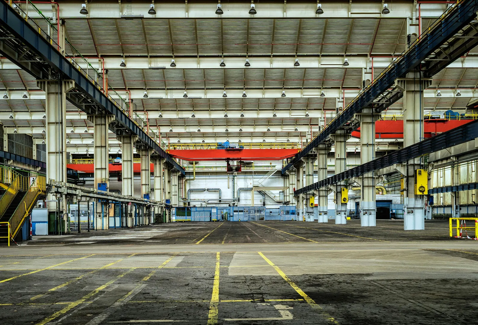 Large industrial interior with clear floor space and no people